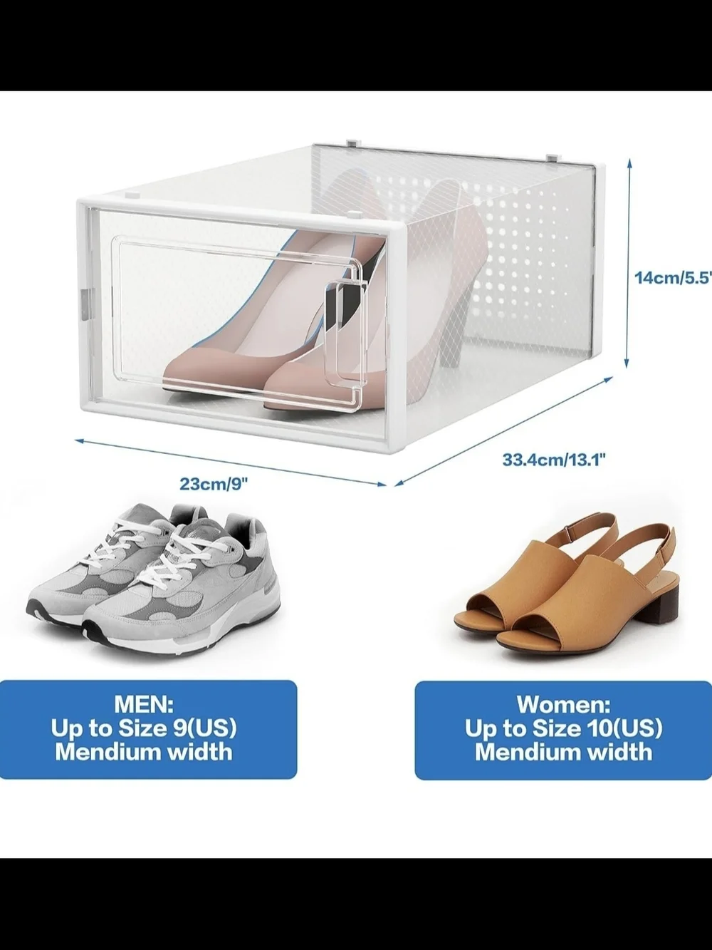 24 Modular White Frame Clear Shoe Storage Boxes - Picture 2 of 6